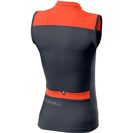 CASTELLI Solaris Sleeveless Jersey Camiseta, Dark Steel Blue/Brilliant Pink, M para Mujer