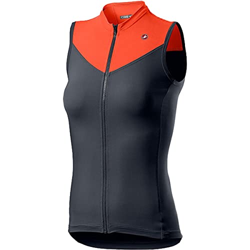 CASTELLI Solaris Sleeveless Jersey Camiseta, Dark Steel Blue/Brilliant Pink, M para Mujer