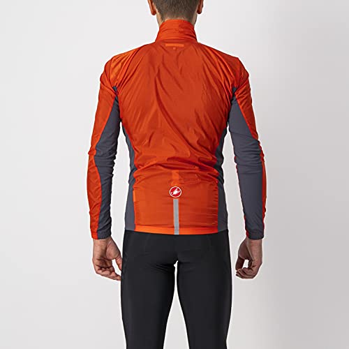 castelli Squadra Stretch Jacket Chaqueta, Hombre, Fiery Red/Dark Gray, L