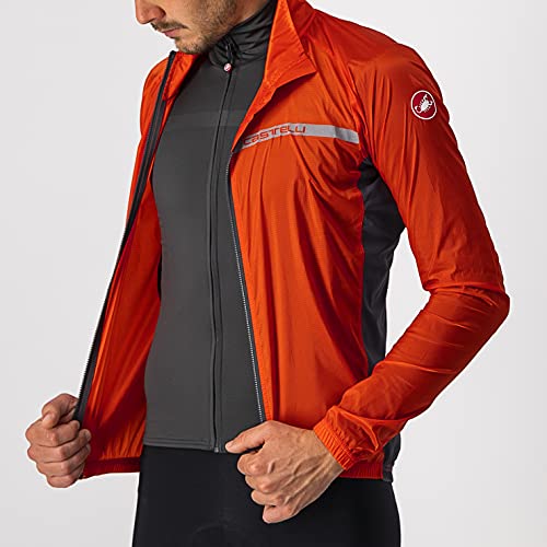 castelli Squadra Stretch Jacket Chaqueta, Hombre, Fiery Red/Dark Gray, L