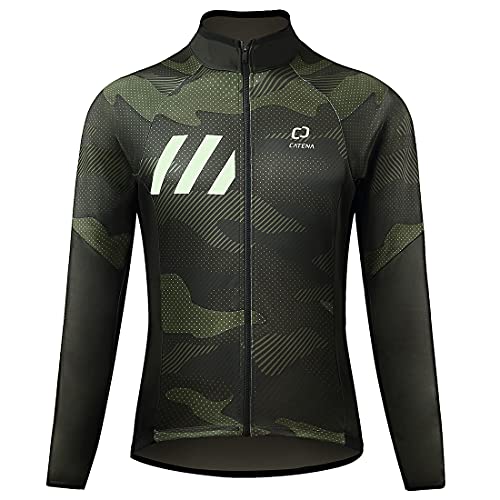 CATENA Hombre Chaqueta de Ciclismo Senderismo Esquí Correr Abrigo Prueba de Viento Invierno Térmico Impermeable Softshell Jacket al Aire Libre Deportiva