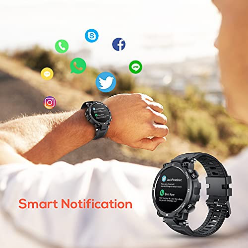 CatShin Smartwatch Hombre Mujer Reloj Inteligente con Pulsómetro, Presión Arterial, Podómetro Pulsera Actividad Impermeable IP68 Relojs Inteligentes para Android iOS y Huawei iPhone Smartphone Negro
