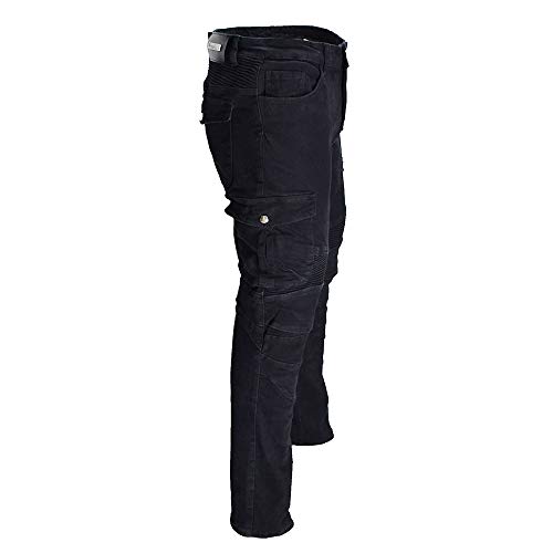 CBBI-WCCI Hombre Motocicleta Pantalones Moto Jeans con Protección Motorcycle Biker Pants (Negro, M=30W / 31L)