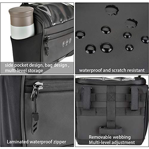 CCKOLE - Bolsa Impermeable para Manillar de Bicicleta, Reflectante, Bolsa para Bicicleta de Carreras, Resistente a rasguños, Bolsa para Cuadro de Bicicleta, Bolsa para Pantalla táctil, Gran Capacidad