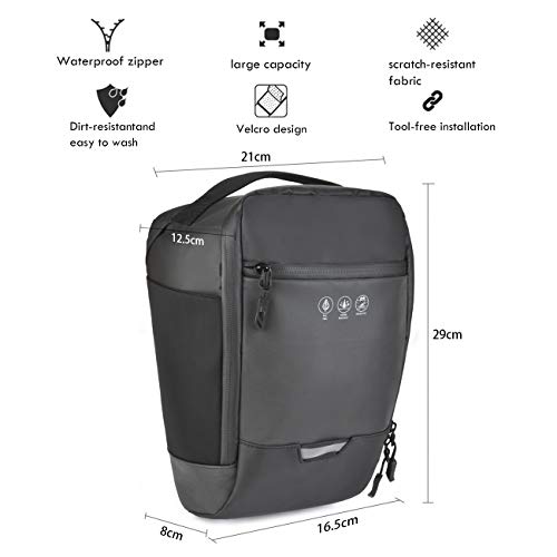 CCKOLE - Bolsa Impermeable para Manillar de Bicicleta, Reflectante, Bolsa para Bicicleta de Carreras, Resistente a rasguños, Bolsa para Cuadro de Bicicleta, Bolsa para Pantalla táctil, Gran Capacidad