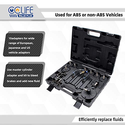 CCLIFE Purgador de frenos de aire y Embrague Hiidráulico de Tubo de Válvula comprimido Dispositivo de purgado de frenos 5L