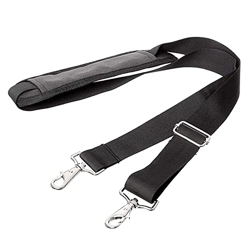 Cdemiy Correa de Hombro, Correa de Hombro Ajustable Universal,Correa de Hombro Reemplazable Cojín Extraíble con Ganchos Giratorios de Metal, para Equipaje, Bolsa de Viaje (Negro, 150 mm)