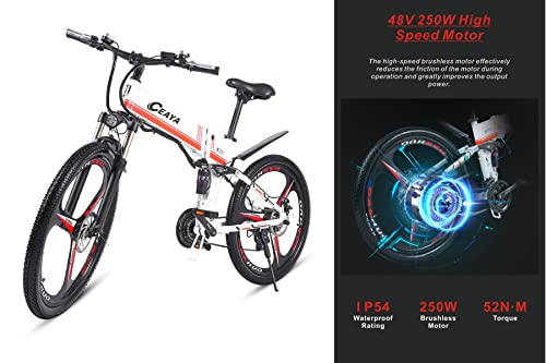 CEAYA Ebike Montaña 26Pulgadas Bicicleta Electrica Plegable,Híbrido,Suspensión Completa,Fácil de Montar