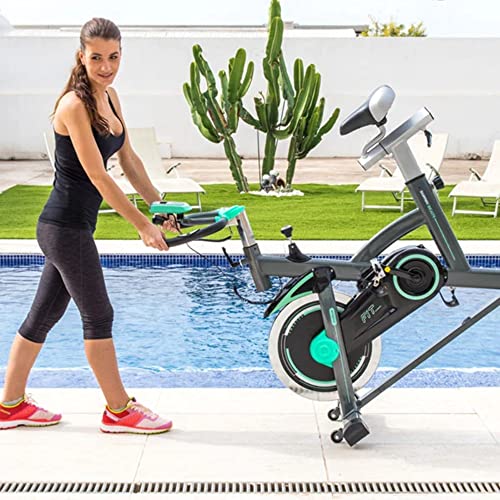 Cecotec Bicicleta Spinning Estática con Volante de Inercia de 20 Kg Extreme 20. Sistema Silence Fit, Pulsómetro, Manillar y Sillín Regulable, Pantalla LCD, Ruedas, Peso máximo 120 Kg