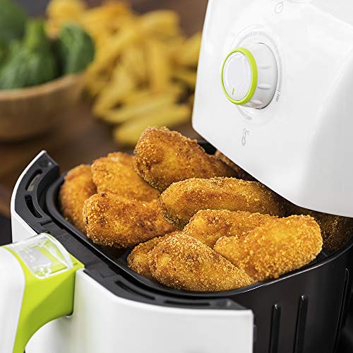 Cecotec Cecofry Compact Rapid White Oil Free Hot Air Fryer. 900 W, Dietetico, Capacità 400 gr, Temperatura 200ºC, Tempo regolabile, Include libro di cucina