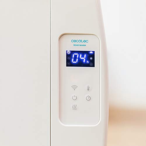 Cecotec Radiador Eléctrico Bajo Consumo Ready Warm 1800 Thermal Connected. 8 Elementos, 1200 W, De pared o pie, 3 Modos, Temporizador, Mando a Distancia, Pantalla LCD, Control por Wifi, Ultrafino