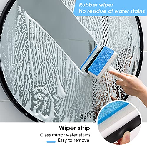 Cepillo de Limpieza de Vidrio para Ventanas 2 en 1 Escurridor de Microfibra Depurador de Ventanas,Combo de Limpieza de Ventanas Profesional Combo de Limpieza de Ventanas para Pisos de Baño