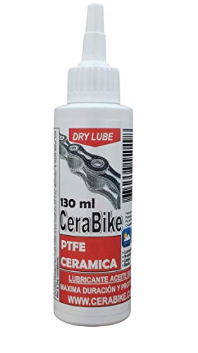 CeraBike DRYLUBE. Emulsion LUBRICANTE Seca para Cadena. Aceite SECO con PTFE Y Ceramica (130ML). WWW.CERABIKE.COM