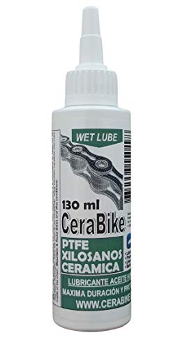 CeraBike WETLUBE. LUBRICANTE HÚMEDO para Cadena. Aceite con PTFE Y Ceramica (130ML) WWW.CERABIKE.COM