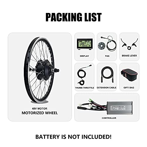 CH-LYD Kit de conversión ebike 48V 500W Motor de Cubo de Engranaje sin escobillas de Rueda Delantera, Ruedas 27.5 Pulgadas para Kit de conversión de Bicicleta eléctrica, con Pantalla LCD3