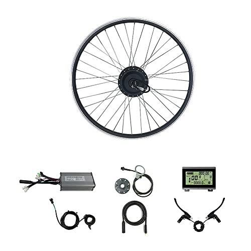 CH-LYD Kit de conversión ebike 48V 500W Motor de Cubo de Engranaje sin escobillas de Rueda Delantera, Ruedas 27.5 Pulgadas para Kit de conversión de Bicicleta eléctrica, con Pantalla LCD3