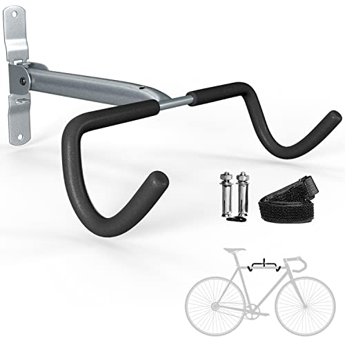 Charles Daily - Soporte Bicicletas Pared - Soporte Bicicleta Plegable - Soporte Pared Bicicletas para Garajes y Hogares - Protección de Cuadro Extrafuerte - Gris