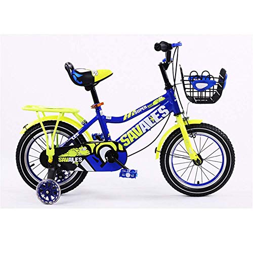 Chenbz Bicicletas niños Equilibrio Muchachos de los niños de Dibujos Animados Lindo de Gilrs Pintura Bicicleta con Los estabilizadores de 12 Pulgadas Edad 3-5Y Formación Bici del Empuje (Color: Rojo)