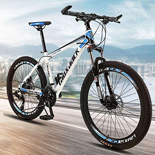 Chenbz Deportes al Aire Libre 27Speed ​​Montaña Delantera de la Bici suspensión de la Bici de montaña con Frenos de Disco Doble Marco de Aluminio de 26", Negro