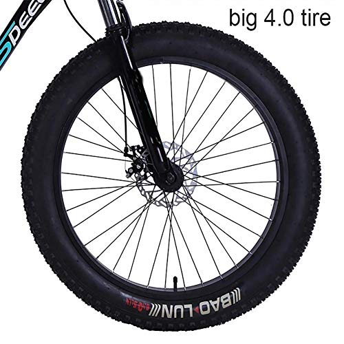 CHHD Fat Bike 26 Tamaño de la Rueda y género de los Hombres Bicicleta Gorda de Snow Bike, Moda MTB 21 velocidades, suspensión Completa, Acero, Freno de Disco Doble, Bicicleta de montaña