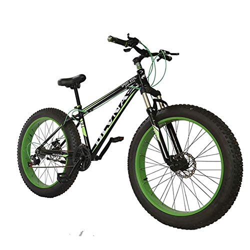 CHHD Fat Bike 26 Tamaño de la Rueda y género de los Hombres Bicicleta Gorda de Snow Bike, Moda MTB 21 velocidades, suspensión Completa, Acero, Freno de Disco Doble, Bicicleta de montaña