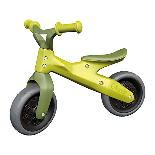 Chicco Balance Bike Eco Plus Bicicleta Infantil sin Pedales para el Equilibrio, línea ecológica de plástico Reciclado, con Manillar y sillín Ajustables, máx. 25 kg, Unisex niños, Verde, 2-5 Anni