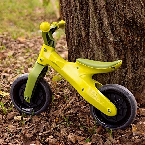 Chicco Balance Bike Eco Plus Bicicleta Infantil sin Pedales para el Equilibrio, línea ecológica de plástico Reciclado, con Manillar y sillín Ajustables, máx. 25 kg, Unisex niños, Verde, 2-5 Anni