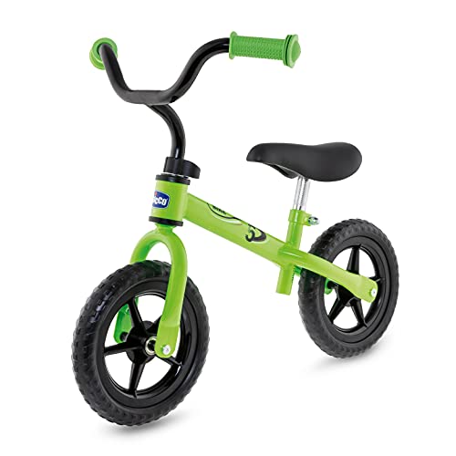 Chicco Bicicleta sin Pedales First Bike para Niños de 2 a 5 Años hasta 25 Kg, Bici para Aprender a Mantener el Equilibrio con Manillar y Sillín Ajustables, Color Verde - para Niños de 2 a 5 Años