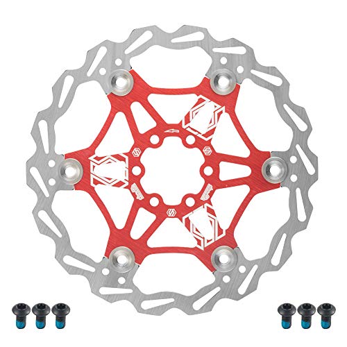 Chooee Disco de Freno 160mm,Bicicleta Freno Rotor para Montaña/MTB,Rojo