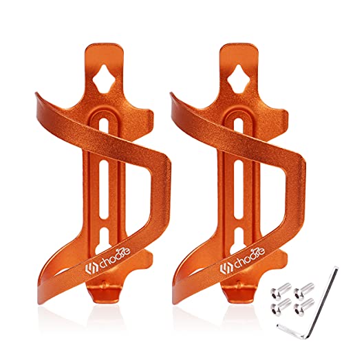 Chooee portabidon para Bicicleta, 2 Pares Lateral portabidones para MTB, Aluminio Portabidón Carretera Bici Naranja