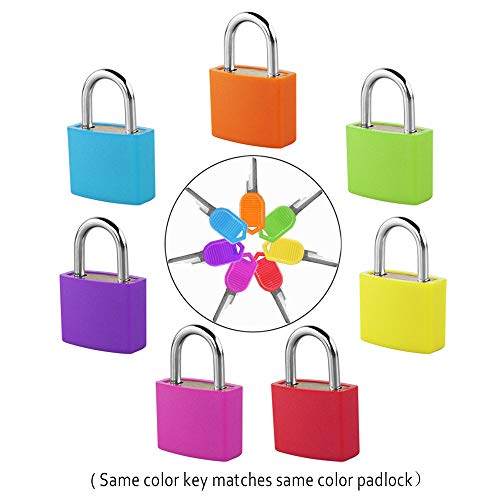 Chudian 7Pcs Candado Colores con Llave Candado Maleta, Candados Pequeños con Llave Candado Coloridos Son Fáciles de Distinguir, Cerradura de Seguridad para Equipaje Maleta Viaje y Mochila (7 Colores)