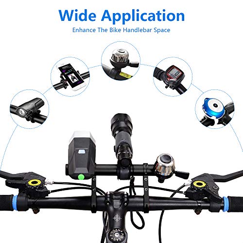 CHUER Extensor de Manillar para Bici, Soporte Manillar Bicicleta Soporte de Extensión con Abrazaderas Dobles, Soporte para Luz de Bicicleta MTB, GPS, Teléfono, Velocímetro - 20CM