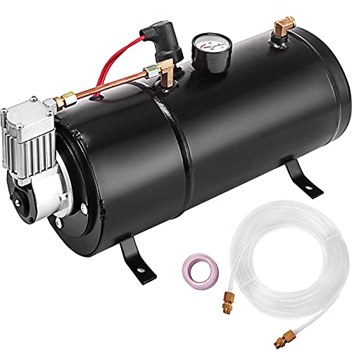 chushi Car Horn 120/150 PSI 12V Kit del de compresor de Cuerno de Aire a Bordo Adecuado para automóviles de Camiones SUV Tractor de Barco RV Vehiculo Todoterreno a Prueba de Agua