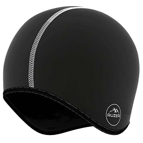 Ciclismo cálido y transpirable de secado rápido debajo del casco gorra polar con calavera gorro de invierno negro con protección contra el viento a prueba de viento protección contra la lluvia mujer