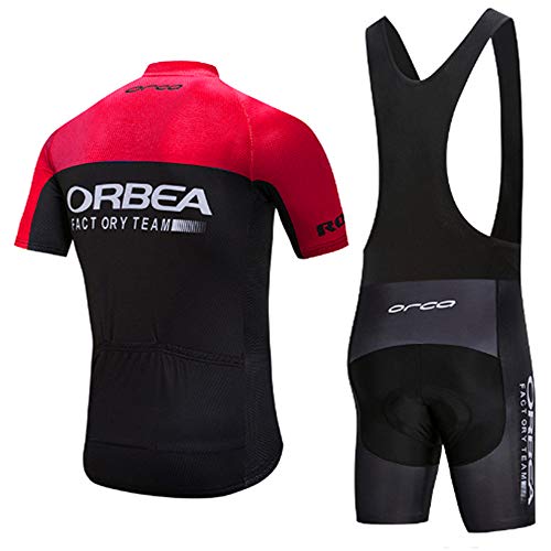 Ciclismo Hombres Jersey + Pantalones Cortos Mangas Cortas de Ciclismo Conjunto de Ropa Maillot Transpirable para Deportes al Aire Libre Ciclo Bicicleta