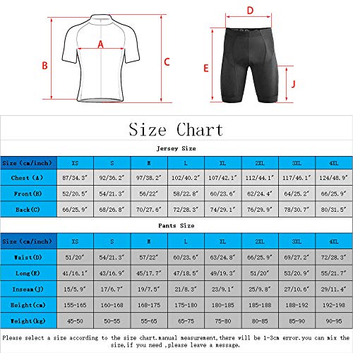 Ciclismo Hombres Jersey + Pantalones Cortos Mangas Cortas de Ciclismo Conjunto de Ropa Maillot Transpirable para Deportes al Aire Libre Ciclo Bicicleta