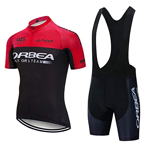 Ciclismo Hombres Jersey + Pantalones Cortos Mangas Cortas de Ciclismo Conjunto de Ropa Maillot Transpirable para Deportes al Aire Libre Ciclo Bicicleta