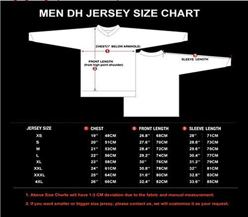 Ciclismo Jersey de los hombres de la bici de montaña del motocross Jersey largo MTB camiseta, 51, L