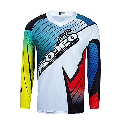 Ciclismo Jersey de los hombres de la bici de montaña del motocross Jersey largo MTB camiseta, 51, L