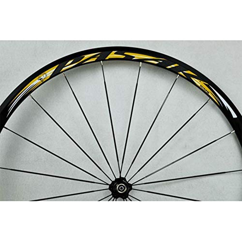 Ciclismo Wheels 700c,4 Cojinetes Freno C Freno V Volante de 7/8/9/10/11/12 Velocidades Liberación Rápida Carretera Bicicleta Rueda (Color : Yellow, Size : 700C)