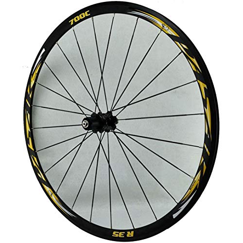 Ciclismo Wheels 700c,4 Cojinetes Freno C Freno V Volante de 7/8/9/10/11/12 Velocidades Liberación Rápida Carretera Bicicleta Rueda (Color : Yellow, Size : 700C)