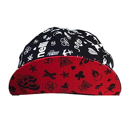 Cinelli Gorra de ciclismo unisex Mike Giant Icons, color negro/rojo, talla única