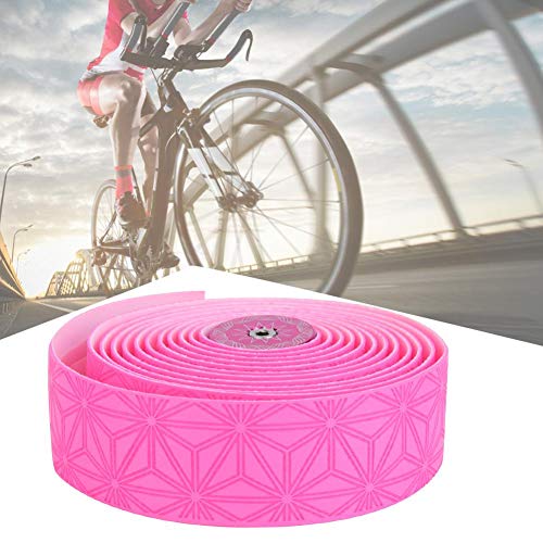 Cinta del manillar de la bicicleta, 7 colores de absorción suave del sudor Alta bicicleta elástica Bicicleta de carretera Manillar Ciclismo Wrap(Rosado)