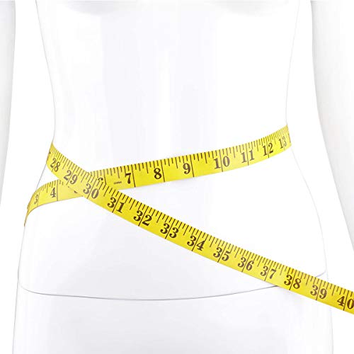 Cinta métrica de cuerpo lateral, regla de medición de doble escala con cinta de impresión transparente, 3 m, 120 pulgadas, amarillo