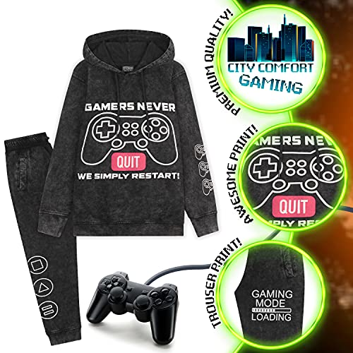 CityComfort Chandal Niño de Videojuegos, Ropa Deporte 5 - 16 Años, Sudaderas Niño, Regalos Para Gamers (Carbón, 13-14 años)