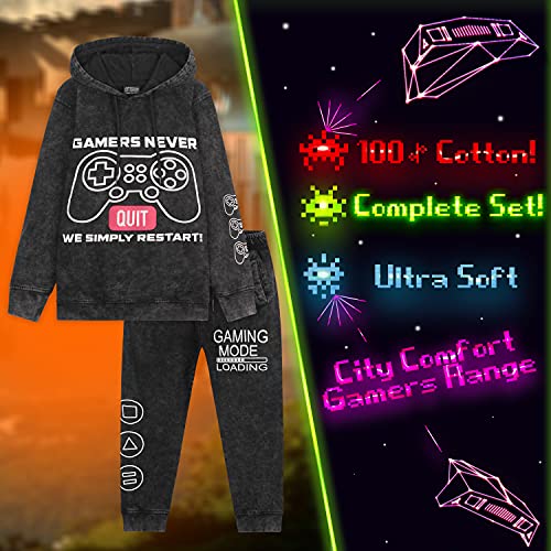 CityComfort Chandal Niño de Videojuegos, Ropa Deporte 5 - 16 Años, Sudaderas Niño, Regalos Para Gamers (Carbón, 13-14 años)