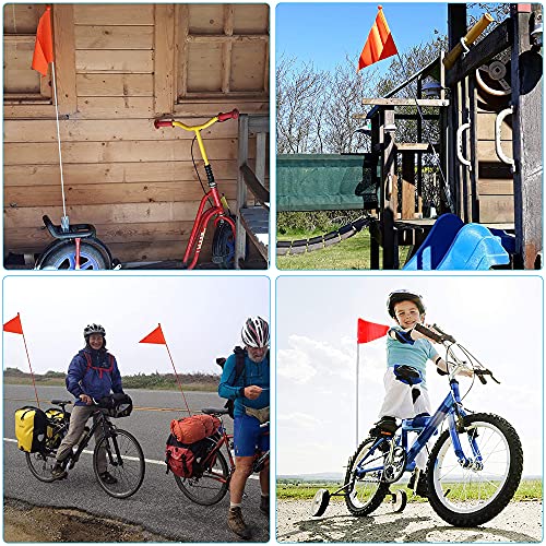 CJBIN Banderín Bicicleta Niño, 2 Piezas Banderín para Bicicleta Infantil, Longitud 180 cm, Piezas para Bicis, para Todas Las Bicicletas Infantiles Estándar - Naranja
