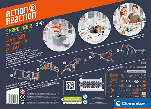 Clementoni- Acción y reacción-Race competitivo Juego científico, Multicolor (19177)