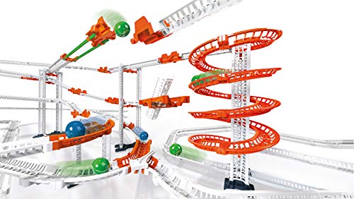 Clementoni- Action & Reaction – Efecto Caos – Juego de construcción – Circuito de Bolas Creativo, versión Francesa, Fabricado en Italia, a Partir de 8 años, Multicolor (52492)