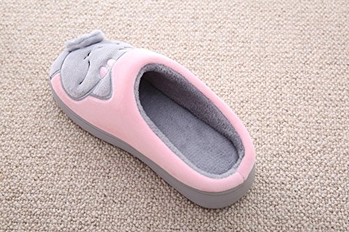 Cliont Zapatillas de Gato Lindo Zapatillas de Invierno de Interior Zapatos Antideslizantes Mujeres y Hombres 37/38 EU Rosado,(Tamaño del fabricante 38-39)